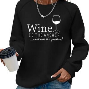 Black Wine Graphic Sweatshirt